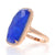 .38ctw Quartz over Lapis Lazuli and Diamond Ring Rose Gold