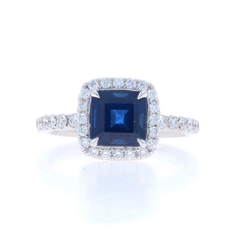 2.96ctw Sapphire and Diamond Ring White Gold