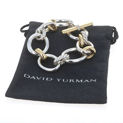 David Yurman Mercer Chain Diamond Bracelet Sterling Silver
