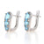 2.04ctw Blue Topaz and Diamond Earrings White Gold