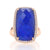 .38ctw Quartz over Lapis Lazuli and Diamond Ring Rose Gold