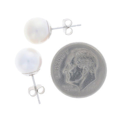 Cultured Pearl Earrings White Gold
