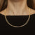Fancy Cable Chain Triple Strand Necklace Yellow Gold