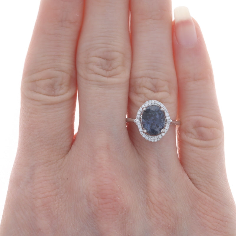 3.04ctw Color Change Sapphire and Diamond Ring White Gold