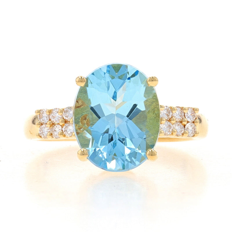 H. Stern 3.91ctw Aquamarine and Diamond Ring Yellow Gold