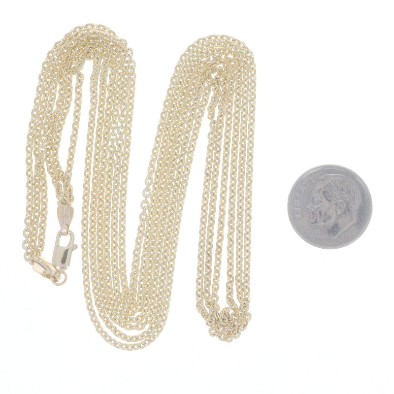 Fancy Cable Chain Triple Strand Necklace Yellow Gold
