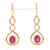 3.14ctw Ruby and Diamond Earrings Yellow Gold