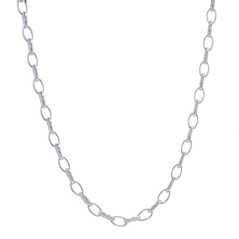 Jorge Revilla Elongated Oval Cable Chain Necklace Sterling Silver