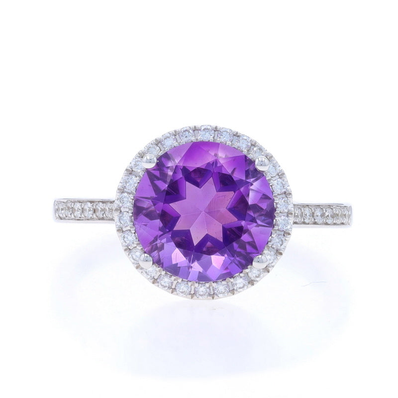 2.59ctw Amethyst and Diamond Ring White Gold