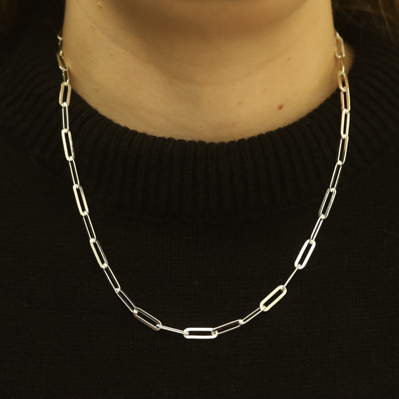 Paperclip Necklace Sterling Silver