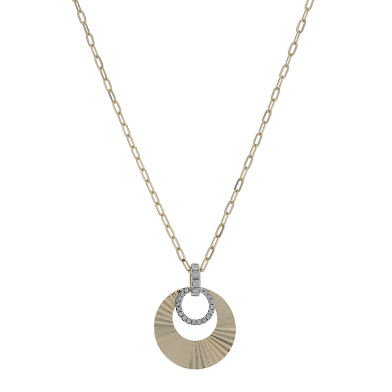 .12ctw Diamond Paperclip Chain Pendant Necklace Yellow Gold