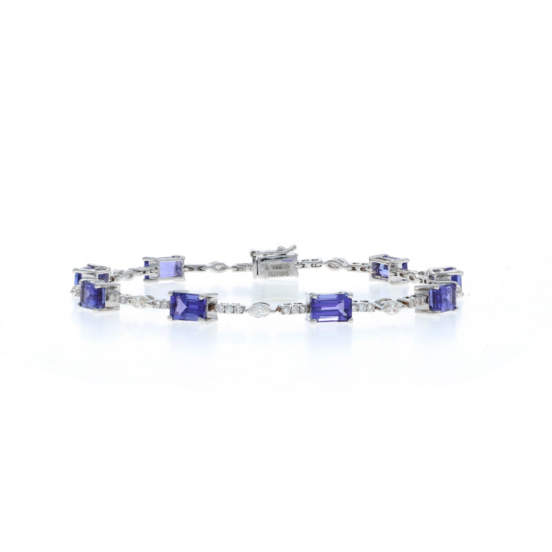 9.08ctw Tanzanite and Diamond Bracelet White Gold
