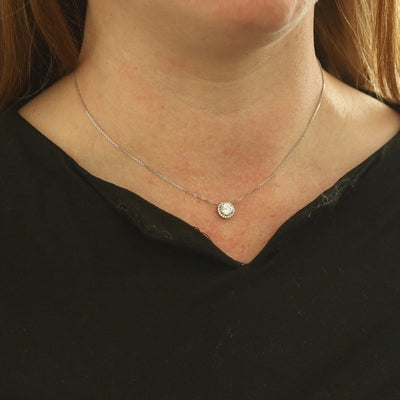 .88ctw Diamond and Diamond Women's Pendant Necklace White Gold