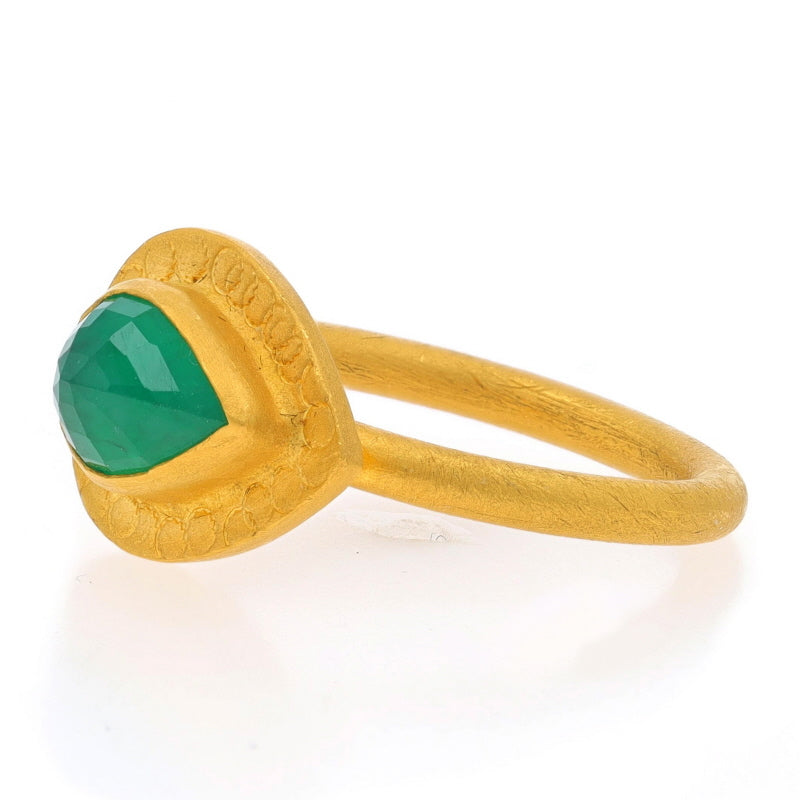 1.34ct Emerald Ring Yellow Gold