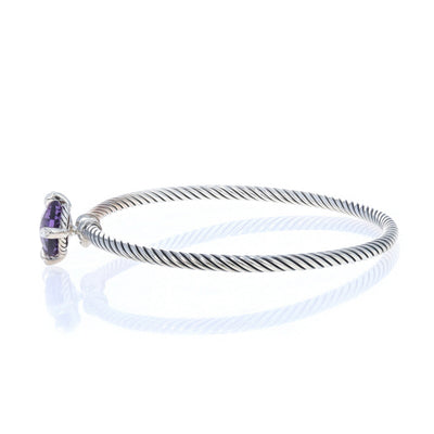 David Yurman Chatelaine Amethyst and Diamond Bracelet Sterling Silver