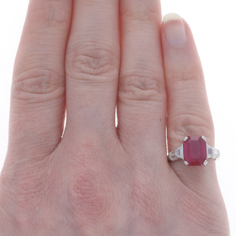 4.39ctw Ruby and Diamond Ring Platinum