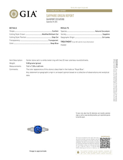 2.92ctw Sapphire and Diamond Ring Platinum