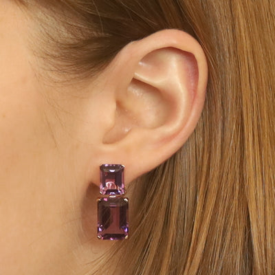 18.25ctw Amethyst Earrings Rose Gold