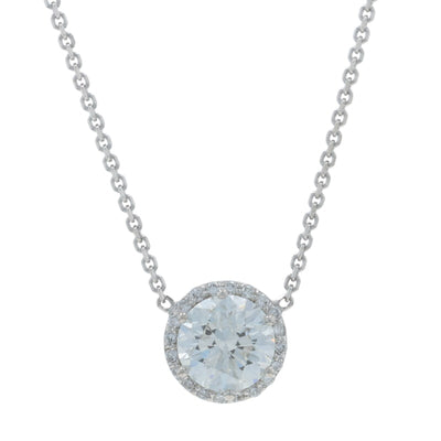 1.21ctw Diamond and Diamond Women's Pendant Necklace White Gold