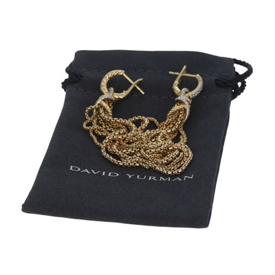David Yurman Helena Tassle earrings, removable dangles .45ctw Diamond Women's Earrings Yellow Gold