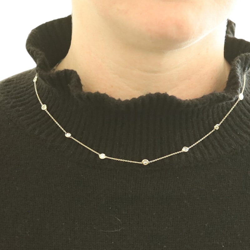 2.00ctw Diamond Women's Diamond by the Yard Necklace Yellow Gold
