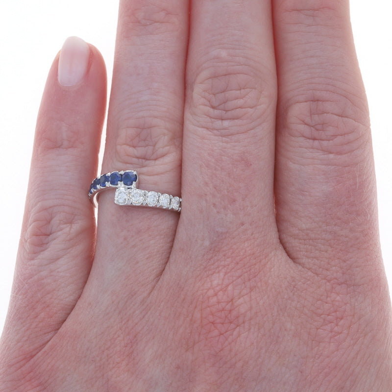 .97ctw Sapphire and Diamond Band White Gold