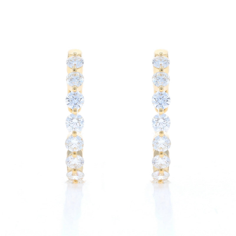 2.07ctw Diamond Earrings Yellow Gold