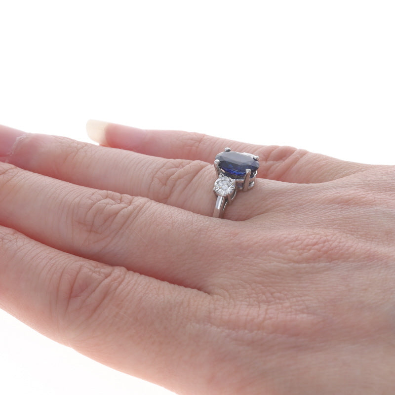 2.97ctw Sapphire and Diamond Ring White Gold