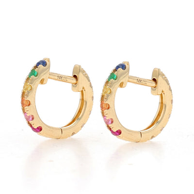 .24ctw Sapphire and Diamond Earrings Yellow Gold