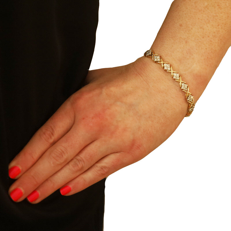 3.18ctw Diamond Bracelet Yellow Gold