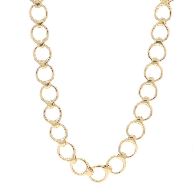 Fancy Link Chain Necklace Yellow Gold