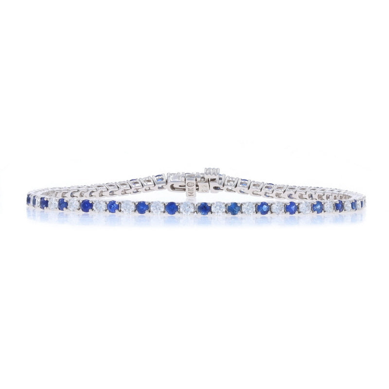 3.69ctw Diamond and Sapphire Bracelet White Gold