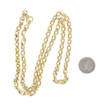 Roberto Coin Almond Link 22" Necklace Ruby Marquise Link Chain Necklace Yellow Gold