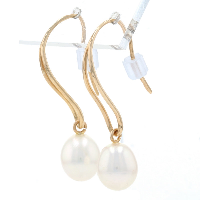 Freshwater Earrings Yellow Gold
