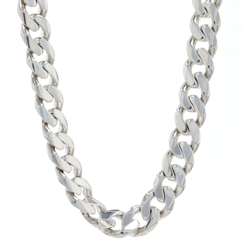 See Description Diamond Cut Curb Chain Necklace Silver Sterling Silver