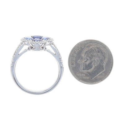 2.16ctw Sapphire and Saphhire Ring White Gold