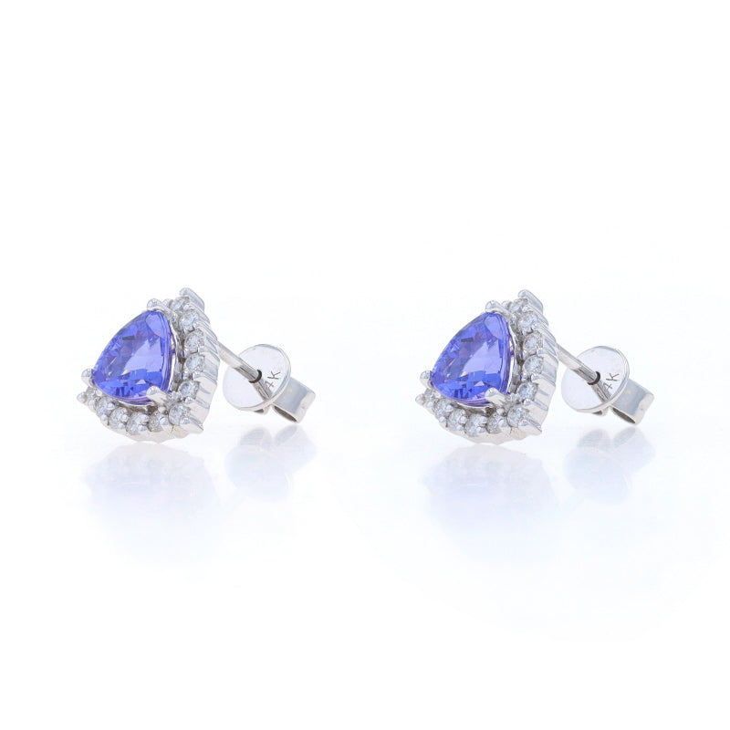 1.37ctw Tanzanite and Diamond Earrings White Gold