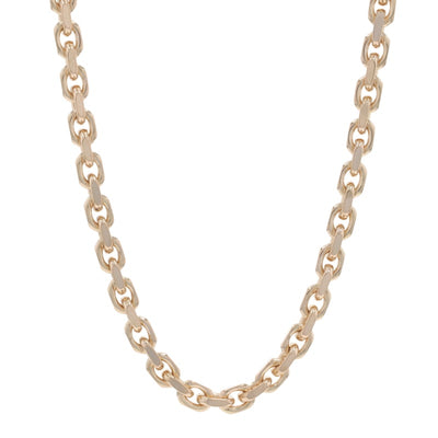 Men's Diamond Cut Cable Chain Necklace Rose Gold