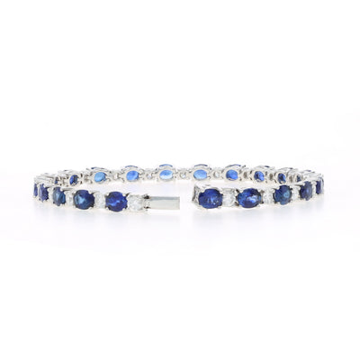 11.18ctw Sapphire and Diamond Bracelet White Gold
