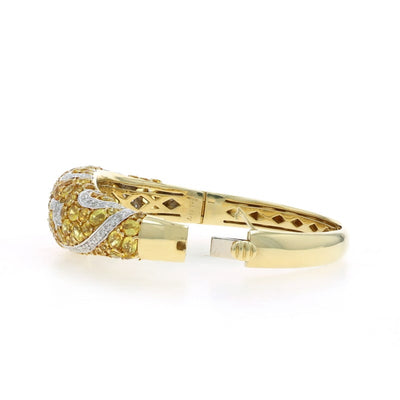 17.85ctw Sapphire Women's Bracelet Yellow Gold