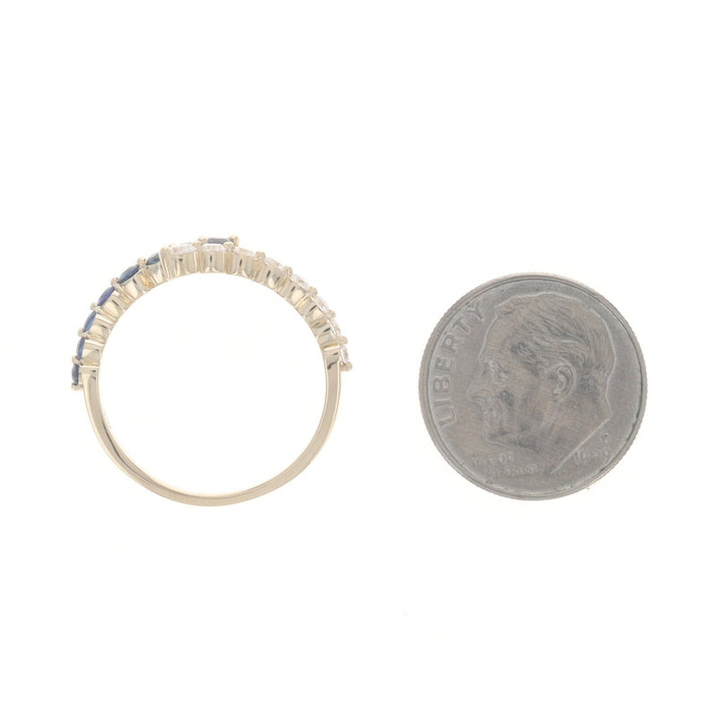 .56ctw Sapphire and Diamond Band Yellow Gold