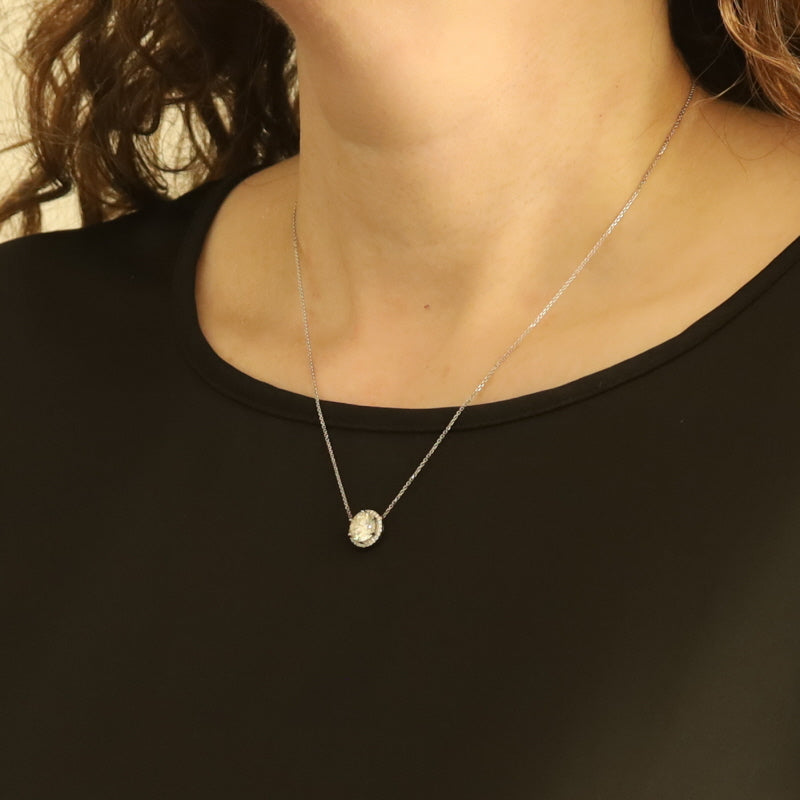 2.18ctw Diamond and Diamond Pendant Necklace White Gold