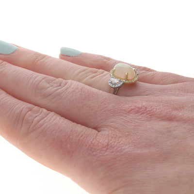 3.13ctw Australian Opal and Diamond Ring White Gold