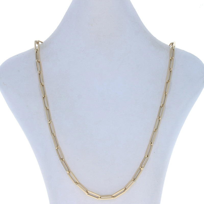 Paperclip Chain Necklace Yellow Gold