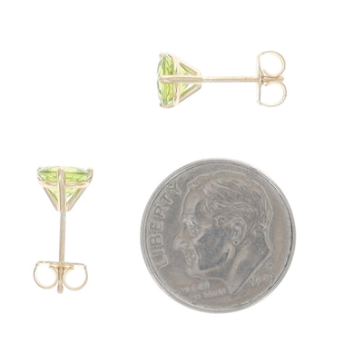 1.89ctw Peridot Earrings Yellow Gold