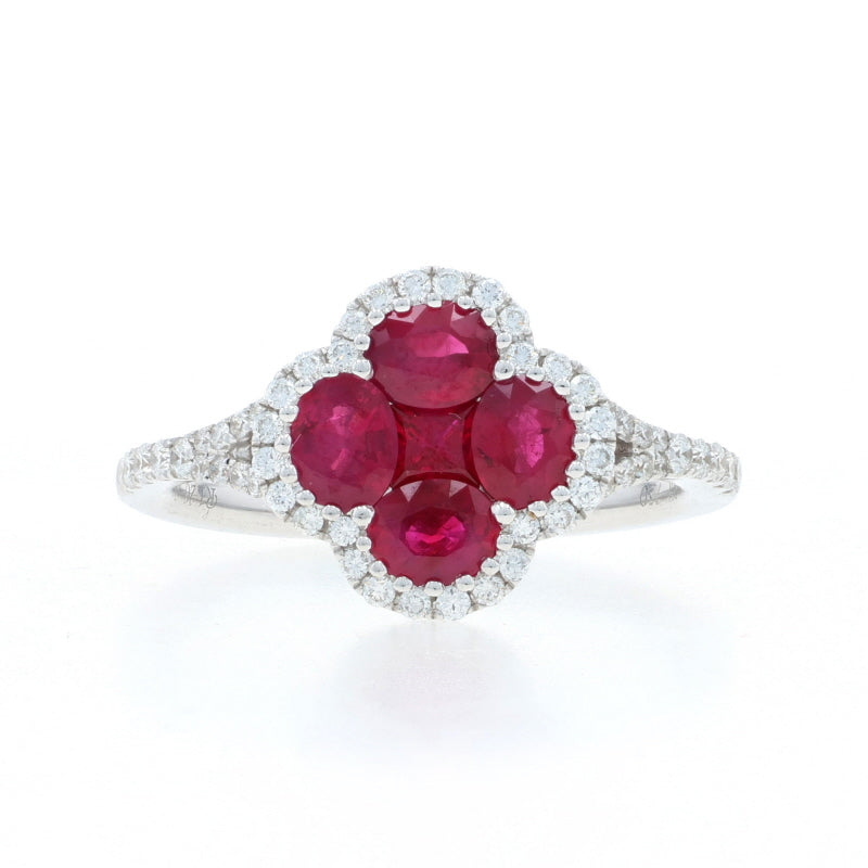 1.50ctw Ruby and Diamond Ring White Gold