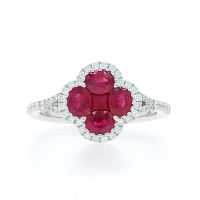 1.50ctw Ruby and Diamond Ring White Gold