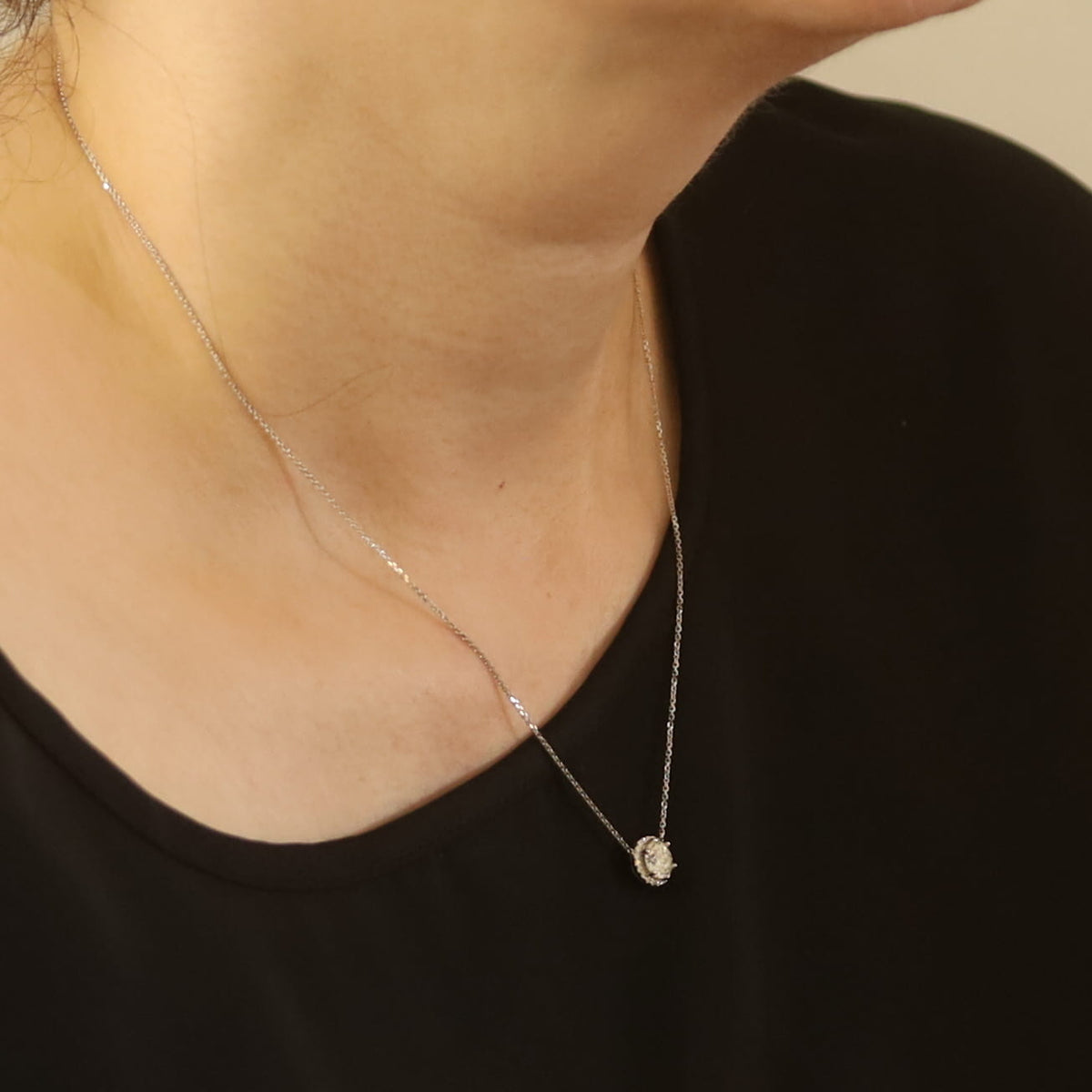 1.14ctw Diamond and Diamond Pendant Necklace White Gold