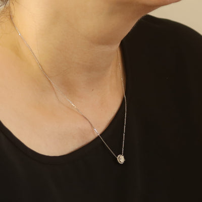1.14ctw Diamond and Diamond Pendant Necklace White Gold