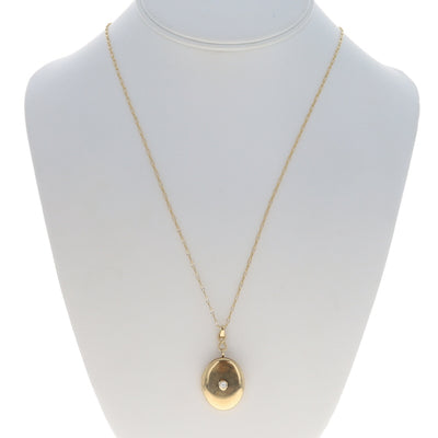 Monica Rich Kosann Infinity Locket and 30" Necklace Diamond Pendant Necklace Yellow Gold